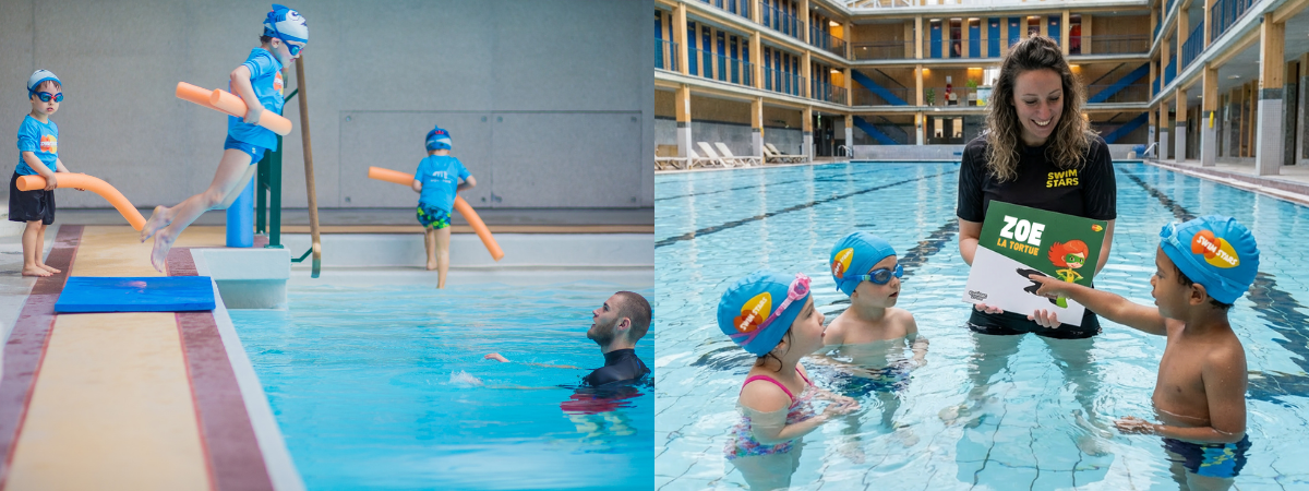 Enfants en cours de natation dans un centre Swim Stars